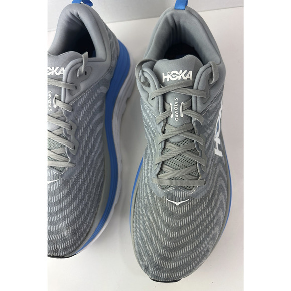 Hoka One One Gaviota 5 Gray Blue Walking Running Shoes Men's Size 15 D Sneakers - Picture 9 of 13